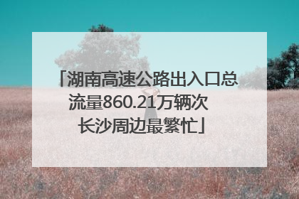 湖南高速公路出入口总流量860.21万辆次 长沙周边最繁忙