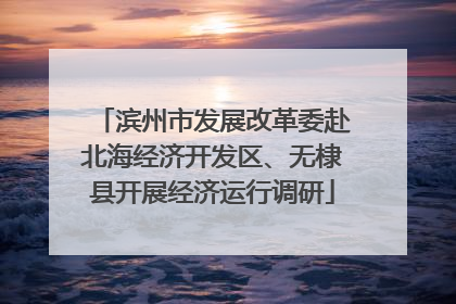滨州市发展改革委赴北海经济开发区、无棣县开展经济运行调研