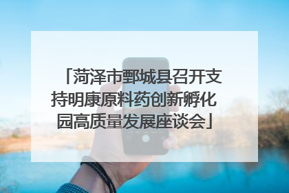 菏泽市鄄城县召开支持明康原料药创新孵化园高质量发展座谈会