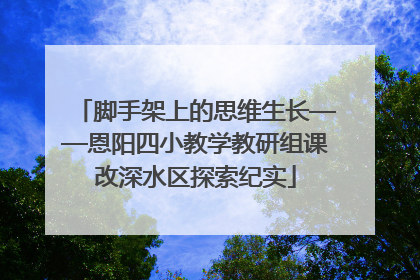 脚手架上的思维生长——恩阳四小教学教研组课改深水区探索纪实