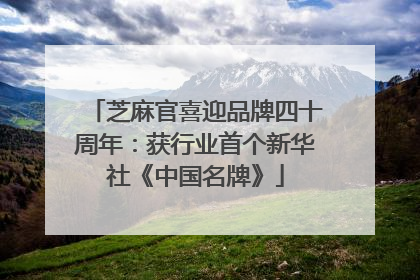 芝麻官喜迎品牌四十周年：获行业首个新华社《中国名牌》