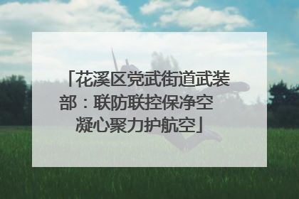 花溪区党武街道武装部：联防联控保净空 凝心聚力护航空
