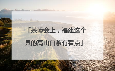 茶博会上，福建这个县的高山白茶有看点