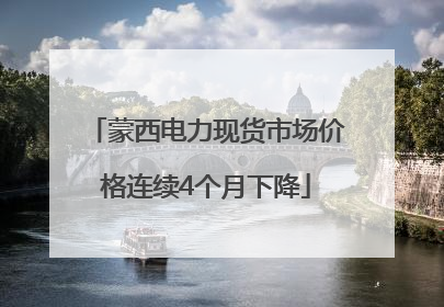 蒙西电力现货市场价格连续4个月下降