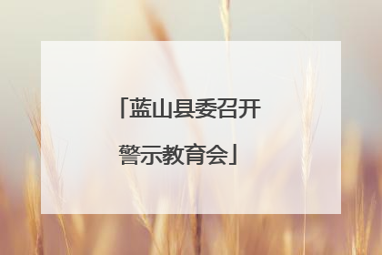 蓝山县委召开警示教育会
