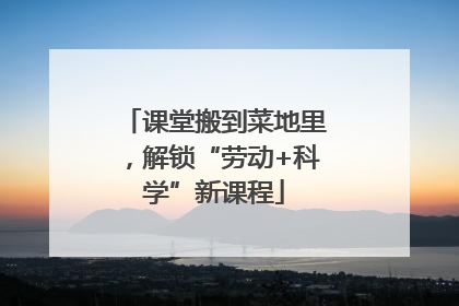 课堂搬到菜地里，解锁“劳动+科学”新课程
