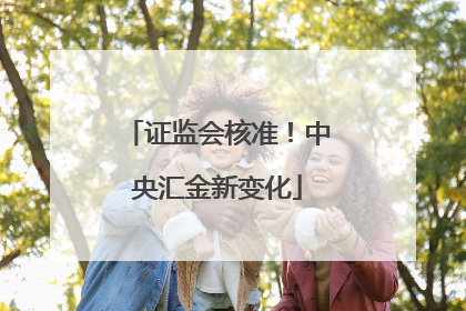 证监会核准！中央汇金新变化