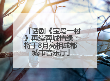 话剧《宝岛一村》再续蓉城情缘：将于8月亮相成都城市音乐厅