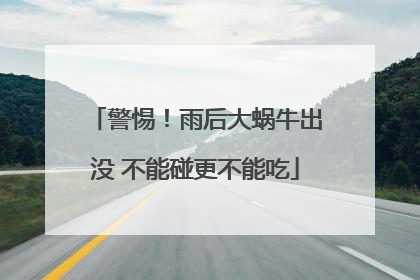 警惕！雨后大蜗牛出没 不能碰更不能吃