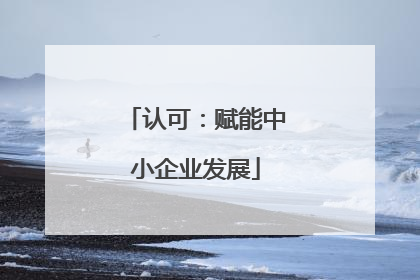 认可：赋能中小企业发展