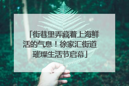 街巷里弄藏着上海鲜活的气息！徐家汇街道璀璨生活节启幕