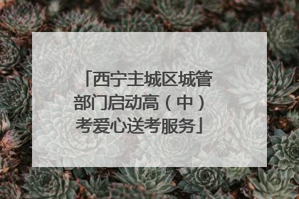 西宁主城区城管部门启动高（中）考爱心送考服务