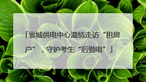 襄城供电中心温情走访“租房户”，守护考生“后勤电”