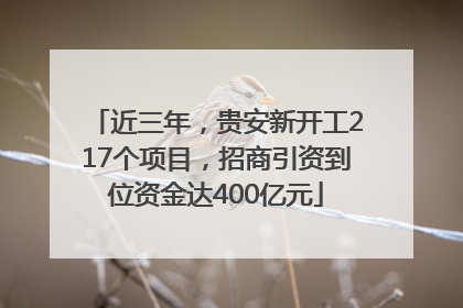 近三年，贵安新开工217个项目，招商引资到位资金达400亿元