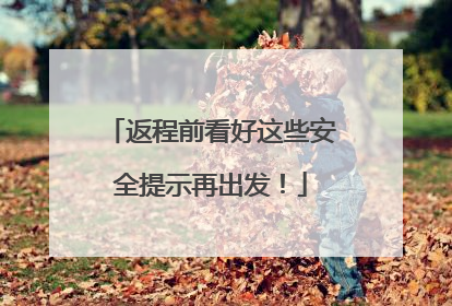 返程前看好这些安全提示再出发！