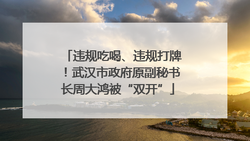 违规吃喝、违规打牌！武汉市政府原副秘书长周大鸿被“双开”