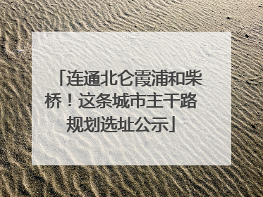 连通北仑霞浦和柴桥！这条城市主干路规划选址公示
