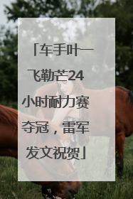 车手叶一飞勒芒24小时耐力赛夺冠，雷军发文祝贺