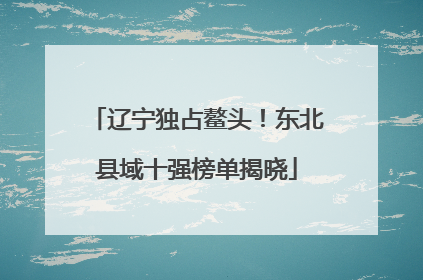 辽宁独占鳌头！东北县域十强榜单揭晓