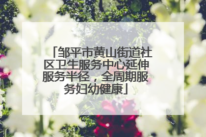 邹平市黄山街道社区卫生服务中心延伸服务半径，全周期服务妇幼健康