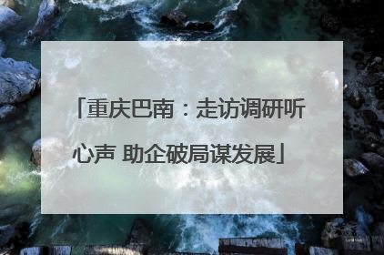 重庆巴南：走访调研听心声 助企破局谋发展
