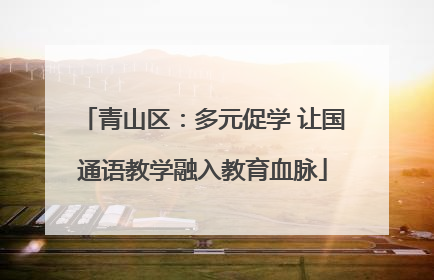 青山区：多元促学 让国通语教学融入教育血脉