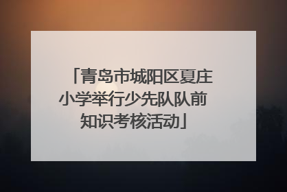 青岛市城阳区夏庄小学举行少先队队前知识考核活动