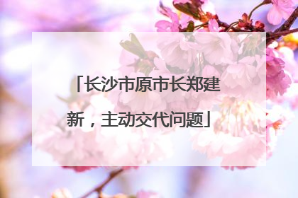 长沙市原市长郑建新，主动交代问题