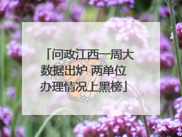 问政江西一周大数据出炉 两单位办理情况上黑榜