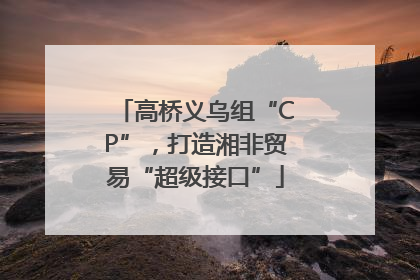 高桥义乌组“CP”，打造湘非贸易“超级接口”