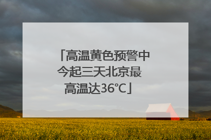 高温黄色预警中 今起三天北京最高温达36℃