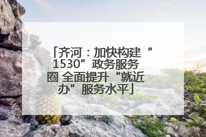 齐河：加快构建“1530”政务服务圈 全面提升“就近办”服务水平