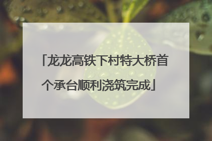龙龙高铁下村特大桥首个承台顺利浇筑完成