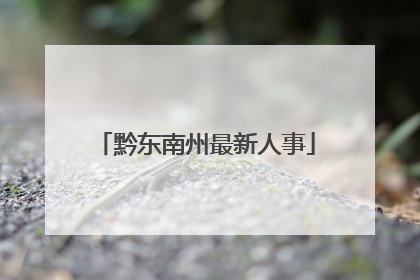黔东南州最新人事