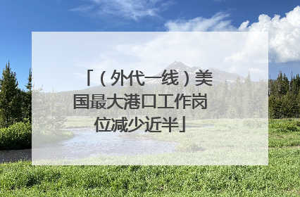 （外代一线）美国最大港口工作岗位减少近半