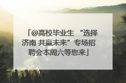 ＠高校毕业生 “选择济南 共赢未来”专场招聘会本周六等您来
