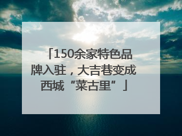 150余家特色品牌入驻，大吉巷变成西城“菜古里”