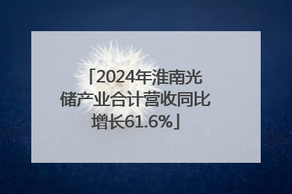 2024年淮南光储产业合计营收同比增长61.6%