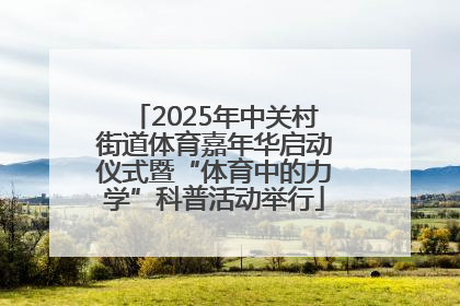 2025年中关村街道体育嘉年华启动仪式暨“体育中的力学”科普活动举行