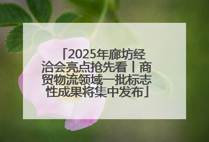 2025年廊坊经洽会亮点抢先看丨商贸物流领域一批标志性成果将集中发布