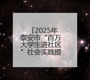 2025年泰安市“百万大学生进社区”社会实践提质行动顺利举办