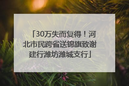 30万失而复得！河北市民跨省送锦旗致谢建行潍坊潍城支行