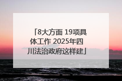 8大方面 19项具体工作 2025年四川法治政府这样建
