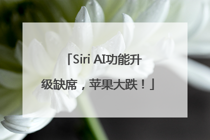 Siri AI功能升级缺席，苹果大跌！