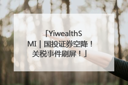 YiwealthSMI｜国投证券空降！关税事件刷屏！